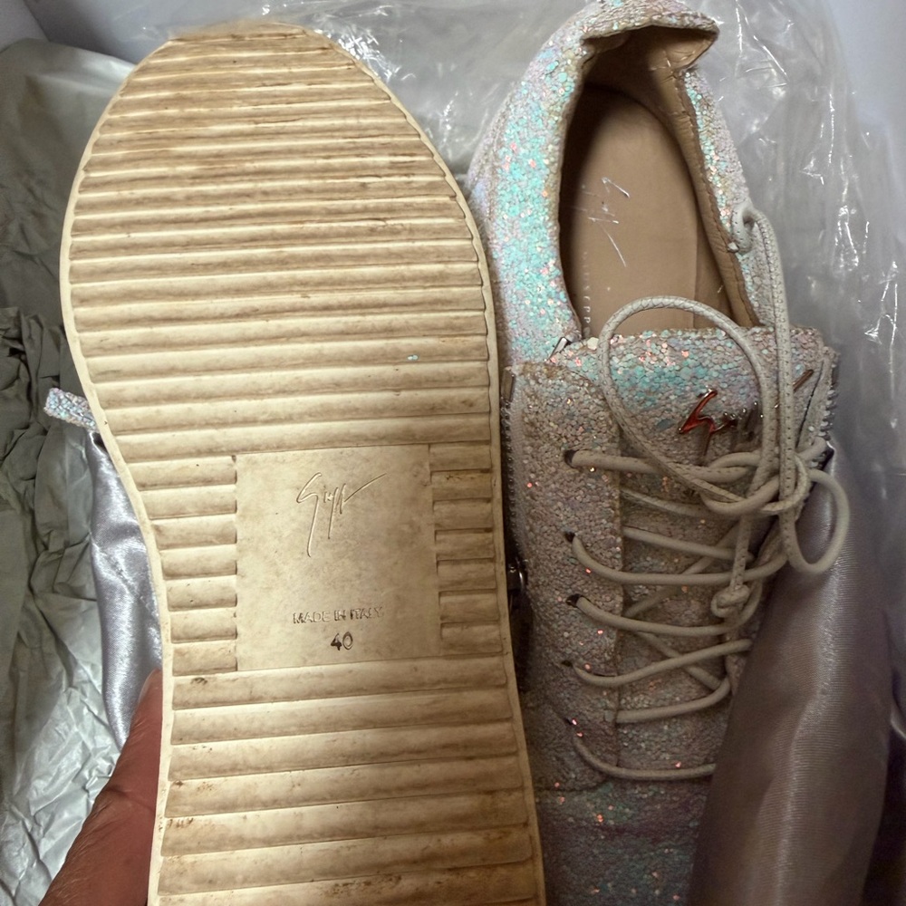 Giuseppe Zanotti Glittery Sneakers with Zipper Detail - Picture 3 of 5